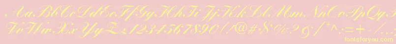 WynnerockscriptBlack Font – Yellow Fonts on Pink Background