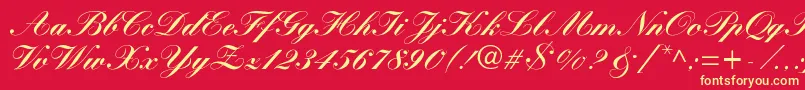 WynnerockscriptBlack Font – Yellow Fonts on Red Background