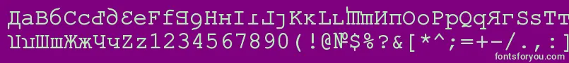 Шрифт KremlinKourierIi – зелёные шрифты на фиолетовом фоне