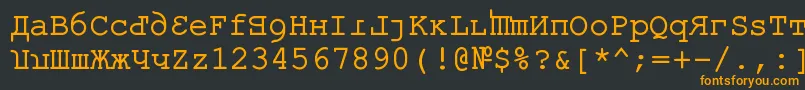 Шрифт KremlinKourierIi – оранжевые шрифты на чёрном фоне