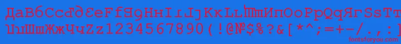 KremlinKourierIi Font – Red Fonts on Blue Background