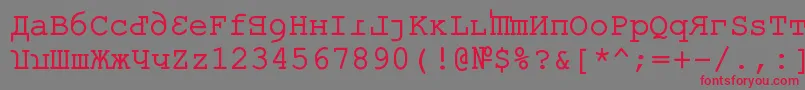 フォントKremlinKourierIi – 赤い文字の灰色の背景