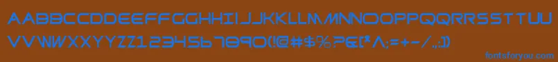 PrometheanCondensed Font – Blue Fonts on Brown Background