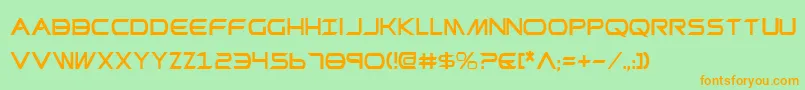 PrometheanCondensed Font – Orange Fonts on Green Background
