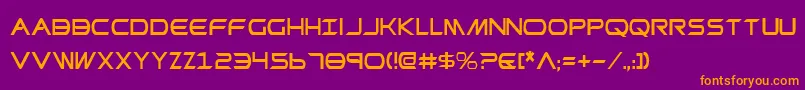 PrometheanCondensed-Schriftart – Orangefarbene Schriften auf violettem Hintergrund