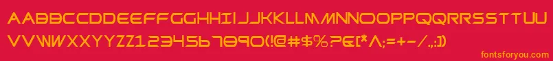 PrometheanCondensed Font – Orange Fonts on Red Background