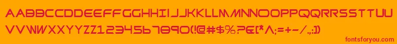 PrometheanCondensed Font – Red Fonts on Orange Background