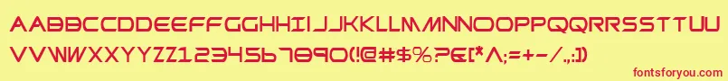 PrometheanCondensed Font – Red Fonts on Yellow Background