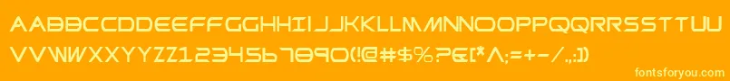 PrometheanCondensed-fontti – keltaiset fontit oranssilla taustalla