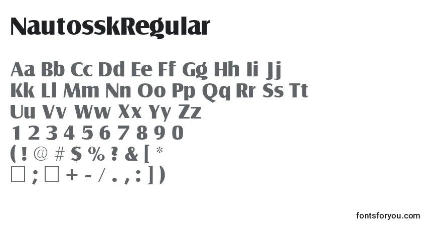 Шрифт NautosskRegular – алфавит, цифры, специальные символы