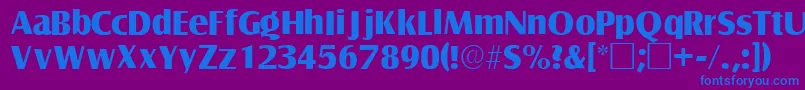 フォントNautosskRegular – 紫色の背景に青い文字