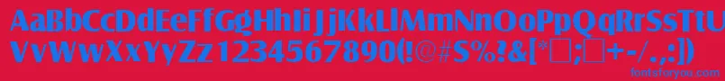 NautosskRegular Font – Blue Fonts on Red Background