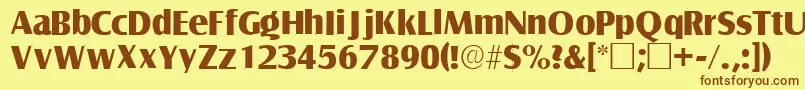 NautosskRegular Font – Brown Fonts on Yellow Background