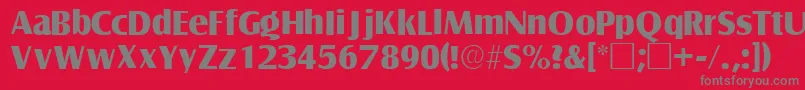 フォントNautosskRegular – 赤い背景に灰色の文字