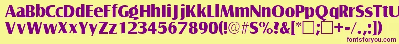 NautosskRegular-Schriftart – Violette Schriften auf gelbem Hintergrund