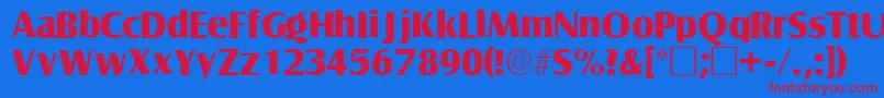 NautosskRegular Font – Red Fonts on Blue Background