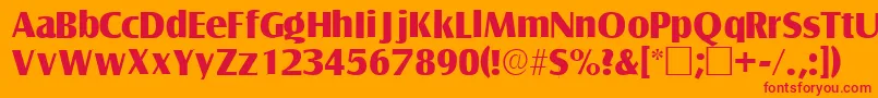 NautosskRegular Font – Red Fonts on Orange Background