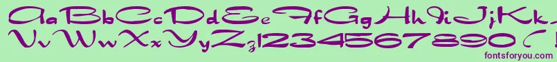 Ft66Bold Font – Purple Fonts on Green Background