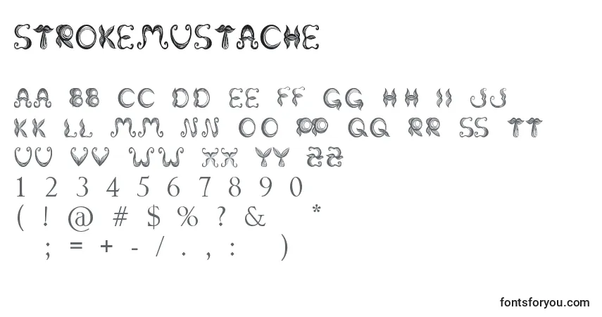 Fuente StrokeMustache - alfabeto, números, caracteres especiales