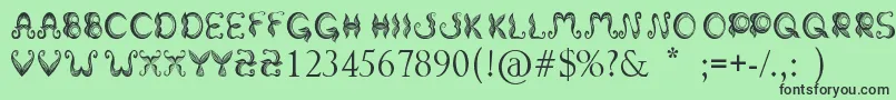 StrokeMustache Font – Black Fonts on Green Background