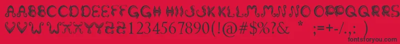 StrokeMustache Font – Black Fonts on Red Background