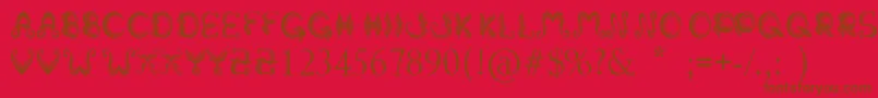 StrokeMustache Font – Brown Fonts on Red Background