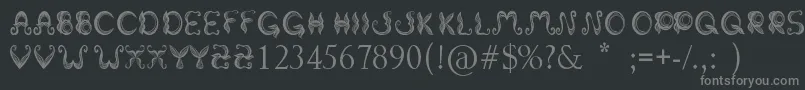 StrokeMustache Font – Gray Fonts on Black Background