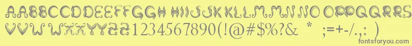 Шрифт StrokeMustache – серые шрифты на жёлтом фоне