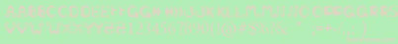 StrokeMustache-Schriftart – Rosa Schriften auf grünem Hintergrund