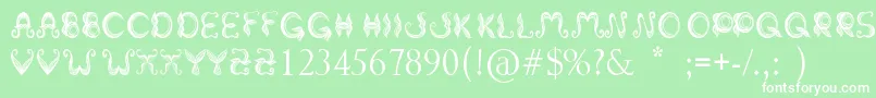 StrokeMustache Font – White Fonts on Green Background