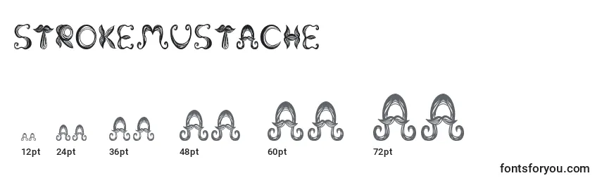 StrokeMustache-fontin koot