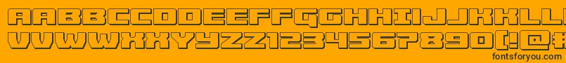 Cruiserfortress3D-Schriftart – Schwarze Schriften auf orangefarbenem Hintergrund