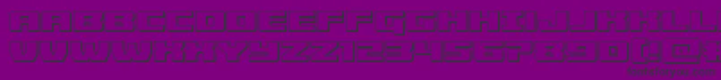 Cruiserfortress3D-Schriftart – Schwarze Schriften auf violettem Hintergrund