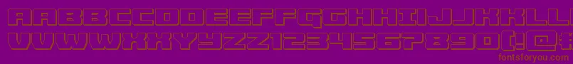 Cruiserfortress3D-Schriftart – Braune Schriften auf violettem Hintergrund