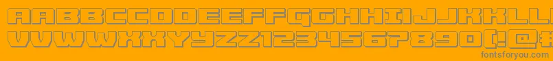 Cruiserfortress3D-Schriftart – Graue Schriften auf orangefarbenem Hintergrund