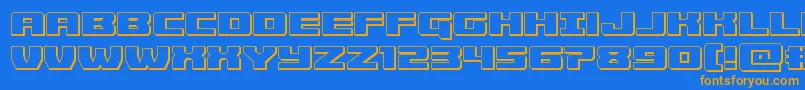 Cruiserfortress3D Font – Orange Fonts on Blue Background