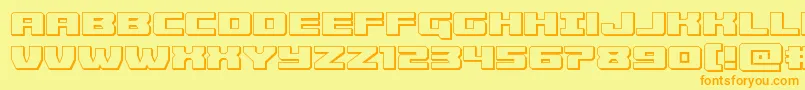 Cruiserfortress3D-Schriftart – Orangefarbene Schriften auf gelbem Hintergrund