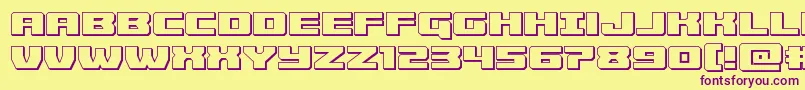 Cruiserfortress3D Font – Purple Fonts on Yellow Background