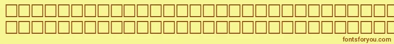 Fonte McsKofiSUNormal. – fontes marrons em um fundo amarelo