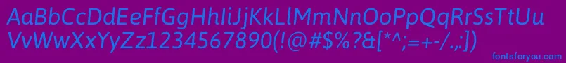 AsapItalic Font – Blue Fonts on Purple Background