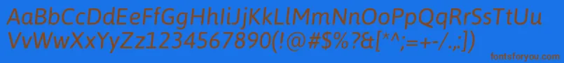 AsapItalic Font – Brown Fonts on Blue Background