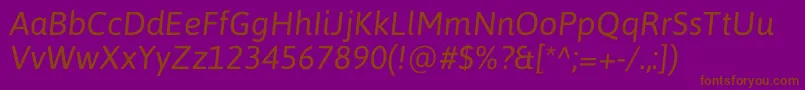 AsapItalic-Schriftart – Braune Schriften auf violettem Hintergrund