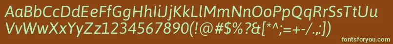 AsapItalic Font – Green Fonts on Brown Background