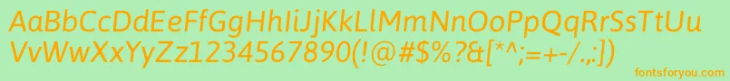 AsapItalic Font – Orange Fonts on Green Background