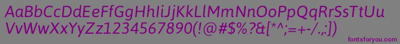 AsapItalic Font – Purple Fonts on Gray Background