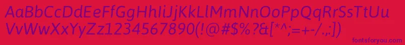 AsapItalic Font – Purple Fonts on Red Background