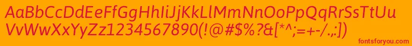 フォントAsapItalic – オレンジの背景に赤い文字