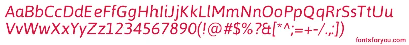 フォントAsapItalic – 白い背景に赤い文字