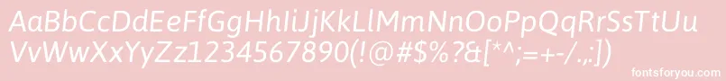 AsapItalic Font – White Fonts on Pink Background