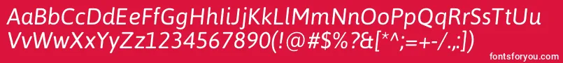 Шрифт AsapItalic – белые шрифты на красном фоне